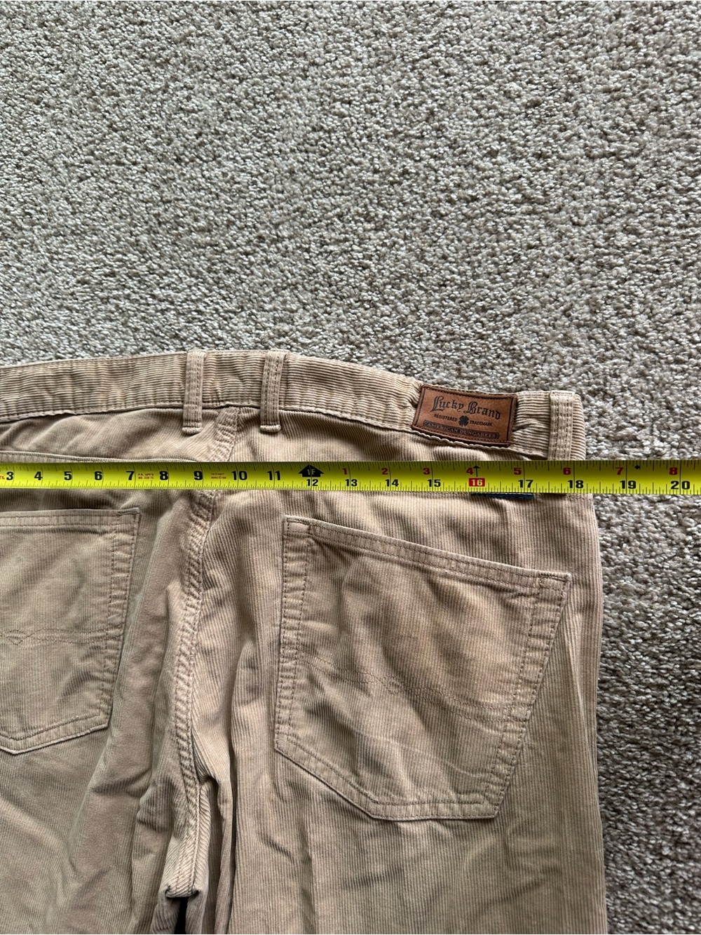 Lucky Brand Pants Men's 36x34 Beige 361 Vintage Straight Chino Casual Corduroy - Picture 9 of 10